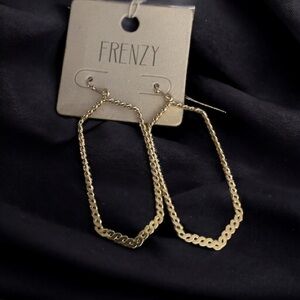 Frenzy hexagon hoop dangle earrings